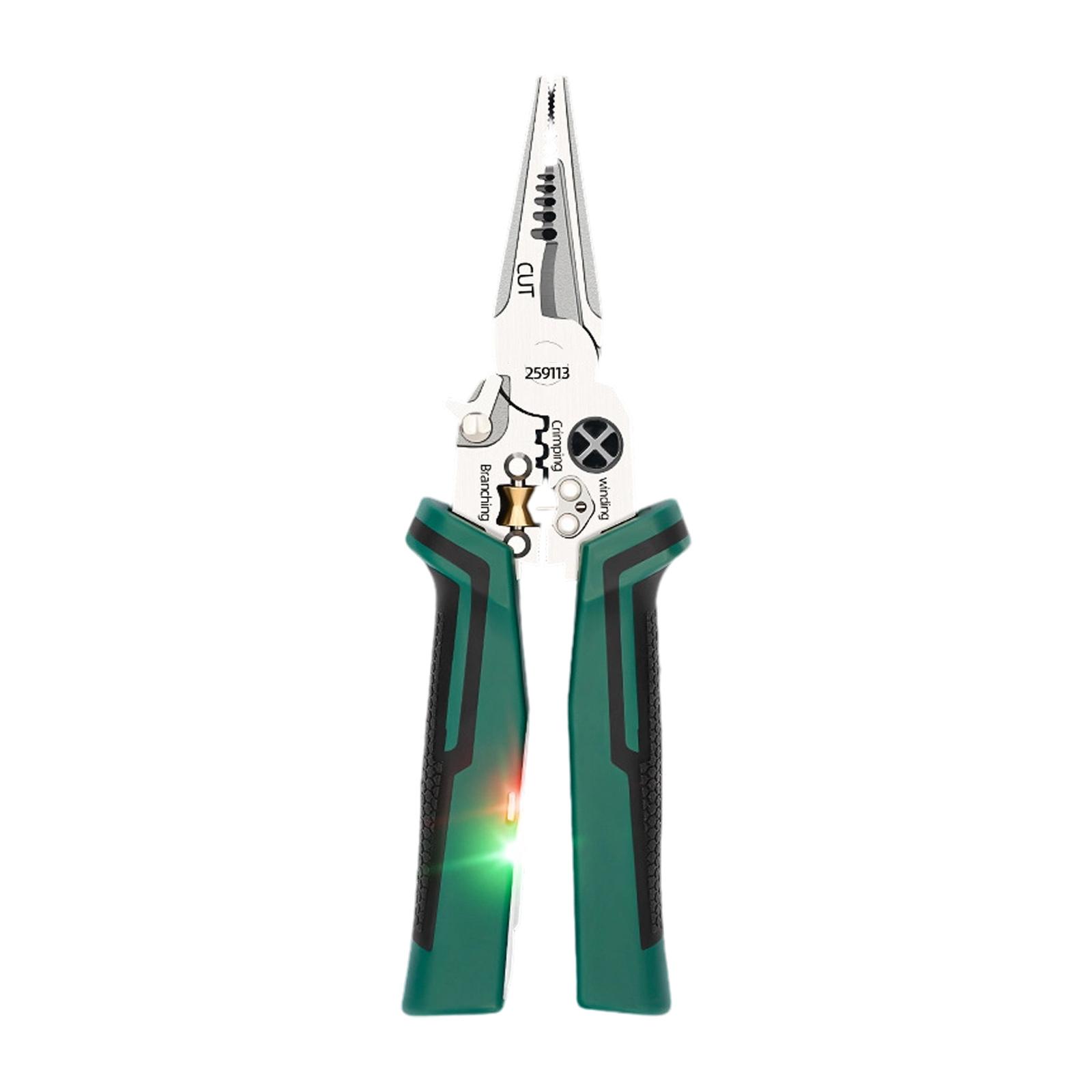Portable Stainless Steel Wire Stripping Tool with Voltage Detection and Ergonomic Grip for Electrical Projects 1