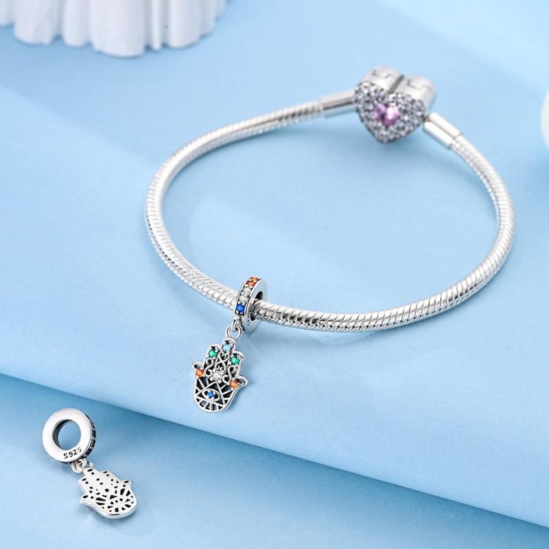 Charms Original Copper Colored Zircon Hand Pendant Beads Fit Bracelet Women Jewelry Diy Fine Gift Accessory