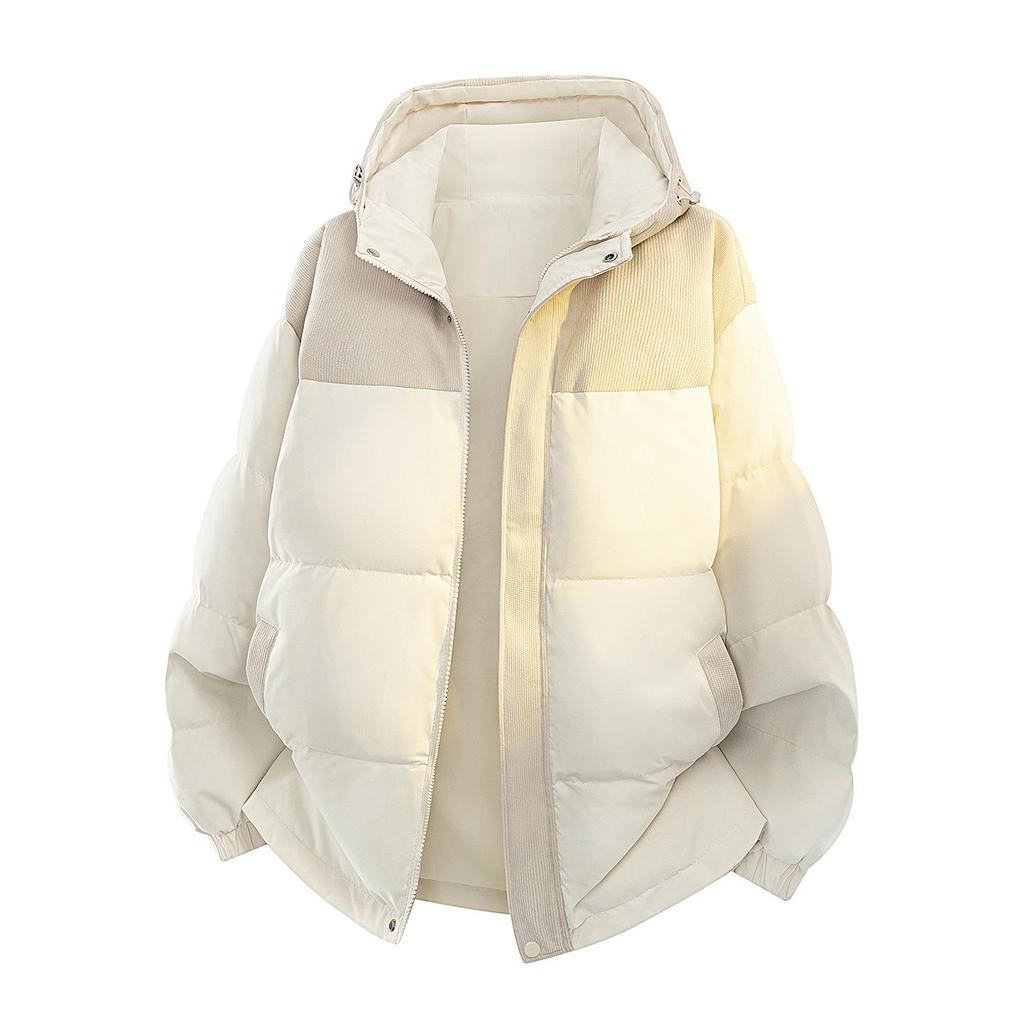 Men's 2025 Winter Corduroy Patchwork Down Jacket - Loose, Casual, Thickened, Warm, Couple Style Coat