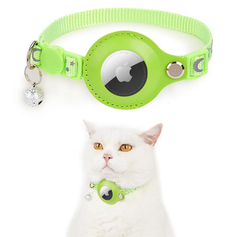 Reflective Cat Collar with Airtag Holder and Bell - Anti-Lost Tracker for Cats