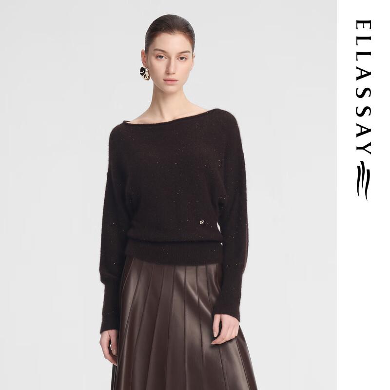 

Элегантный женский трикотажный топ ELLASSAY из шелка, кашемира и пайеток L