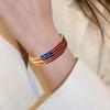 Woven Bracelet Handcrafted Red White Blue Patriotic Bracelet Adjustable American Flag Bracelet 4th of July Jewelry
