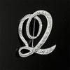 Minimalist Rhinestone Alphabet Brooch: Elegant Geometric Pin for Sweaters or Coats