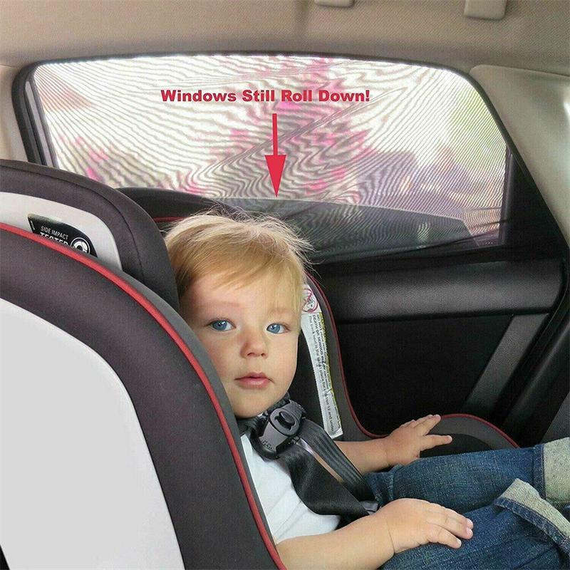 2pcs Car Sunshade Anti-mosquito Insulation UV Protective Glass Sunscreen Mesh