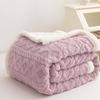 Durable Solid Color Coral Velvet Blanket Thicked Soft Rhombus Flannel Blanket Warm Jacquard Design Office Nap Blanket Home