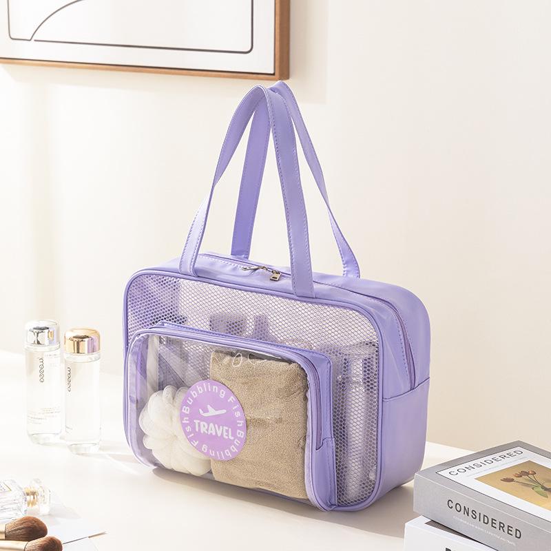 Large Waterproof PU Travel Bag - Wet/Dry Separation, Portable Fitness & Toiletry Storage