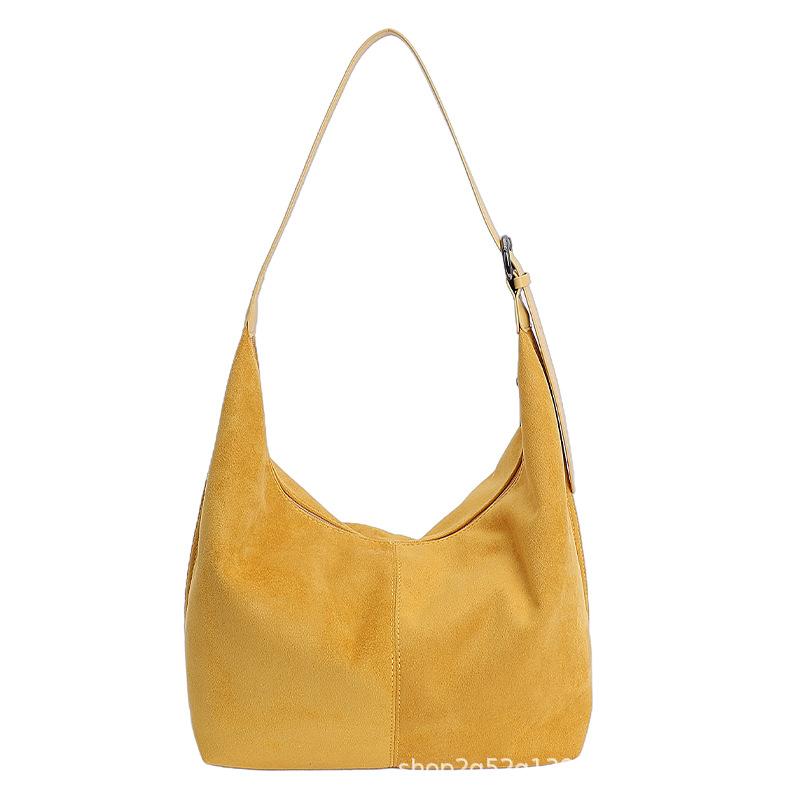 Retro Suede Underarm Bag Women's Autumn New Simple Large-capacity Commuter Shoulder Bag Fashionable Tote Bag
