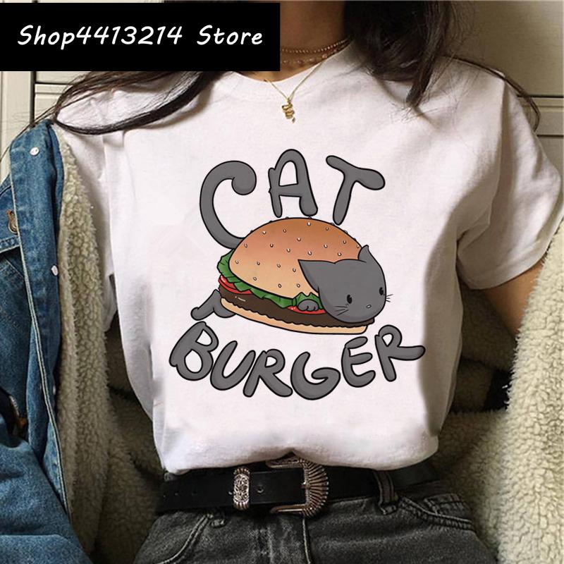 Cat Harajuku Funny Cartoon T Shirt Women Cute Anime Ullzang Tshirt Grunge Kawaii S Fashion Tshirt Korean Style Top Tee Female