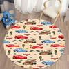 Tappeto Rotondo Tappeto Circolare Antiscivolo con Pattern di Saetta McQueen per Camera da Letto dei Bambini Stanza dei Giochi
