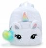 Hairy Plush Unicorn Backpack For Kindergarten White Soft