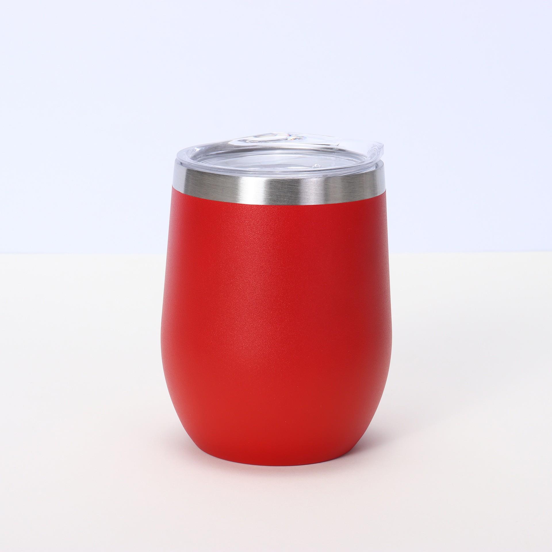 Hot-Selling 12oz Straight Cup Stainless Steel Double Wall Vacuum Insulated Wine Tumbler Straw Travel Office Use Modern 12oz(340.19g) красный