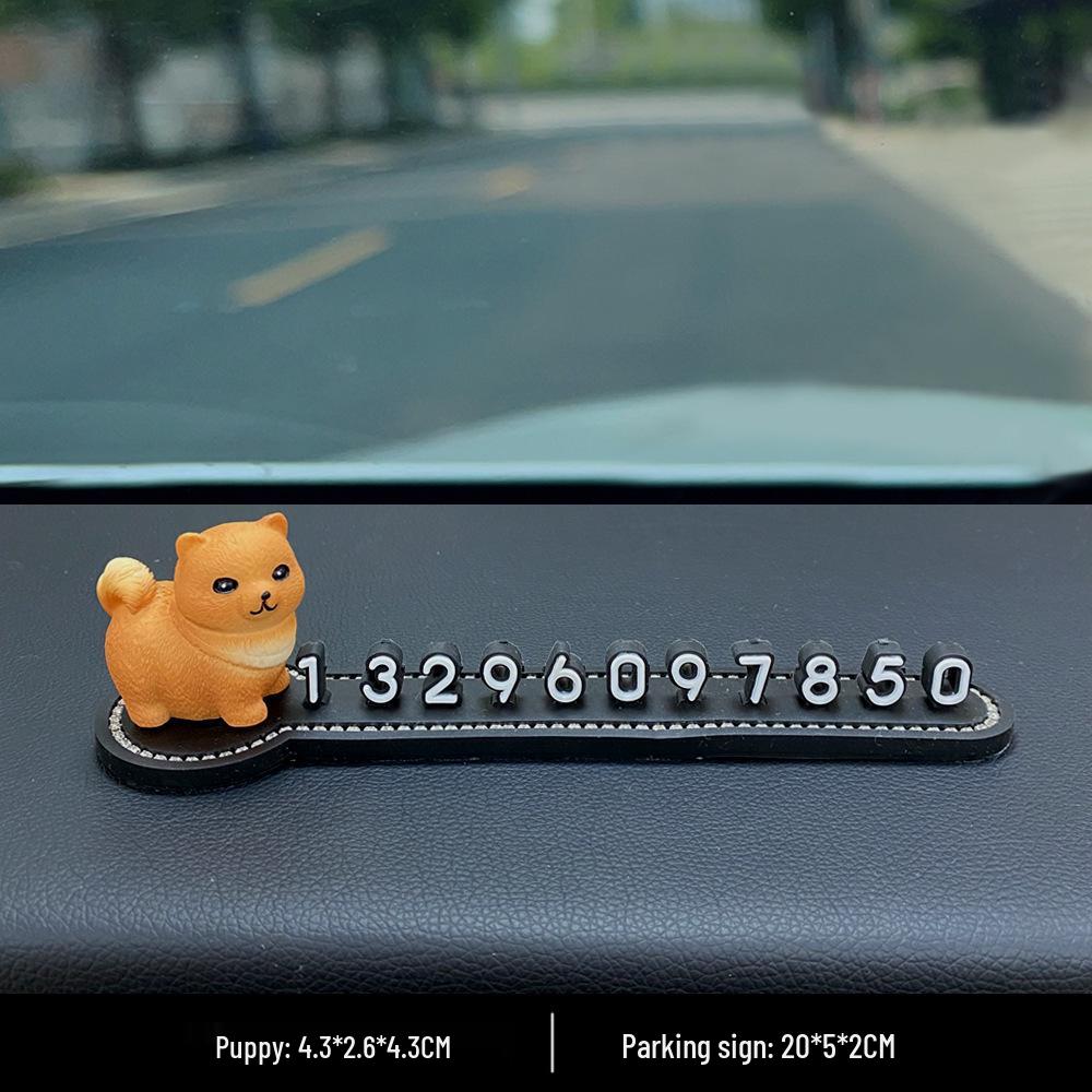 Resin Cute Puppy Car Ornament - Interior Decoration & Decompression Artifact