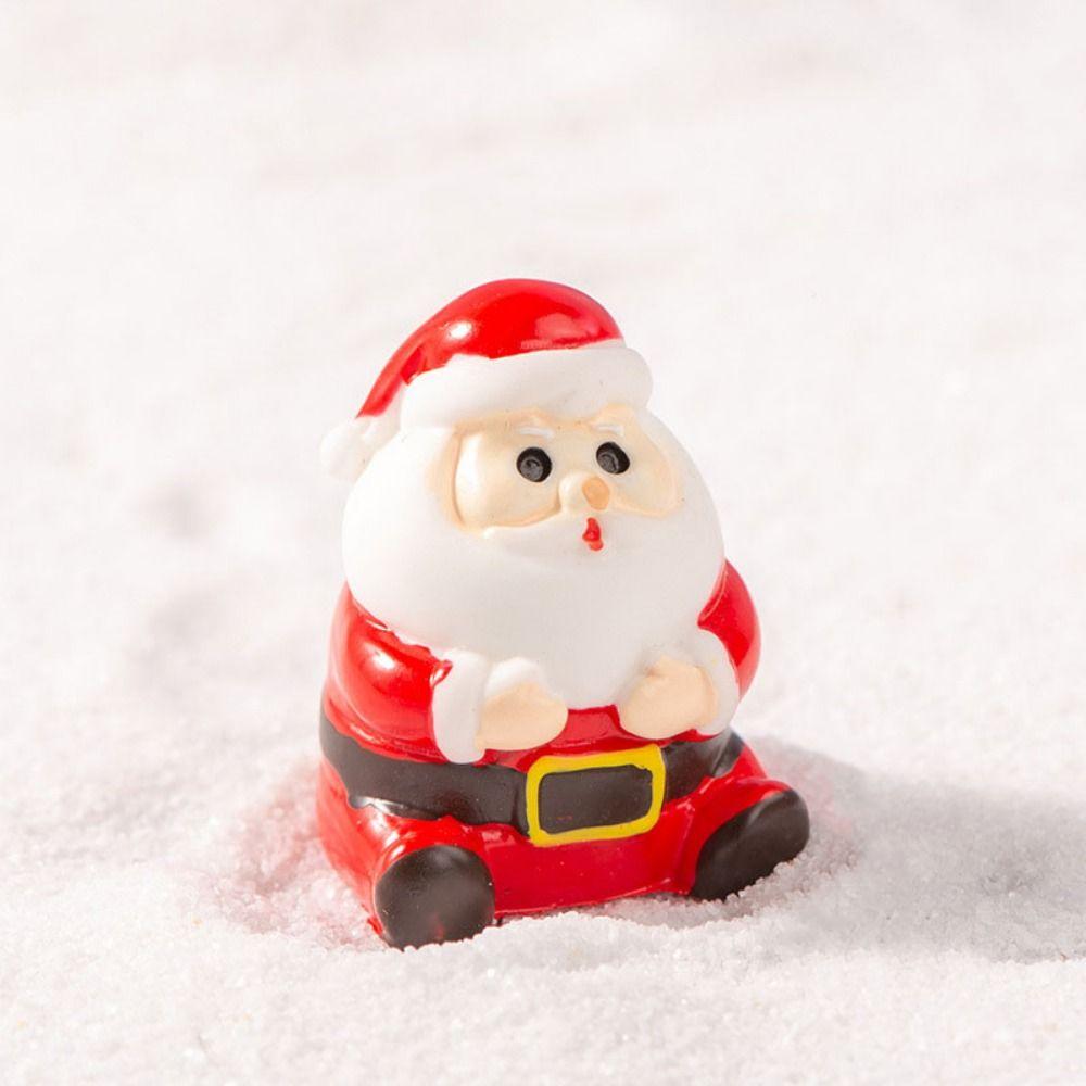 

Санта-Клаус, снеговик, рождественские фигурки, разноцветные миниатюрные статуэтки животных, рождественские безделушки 8