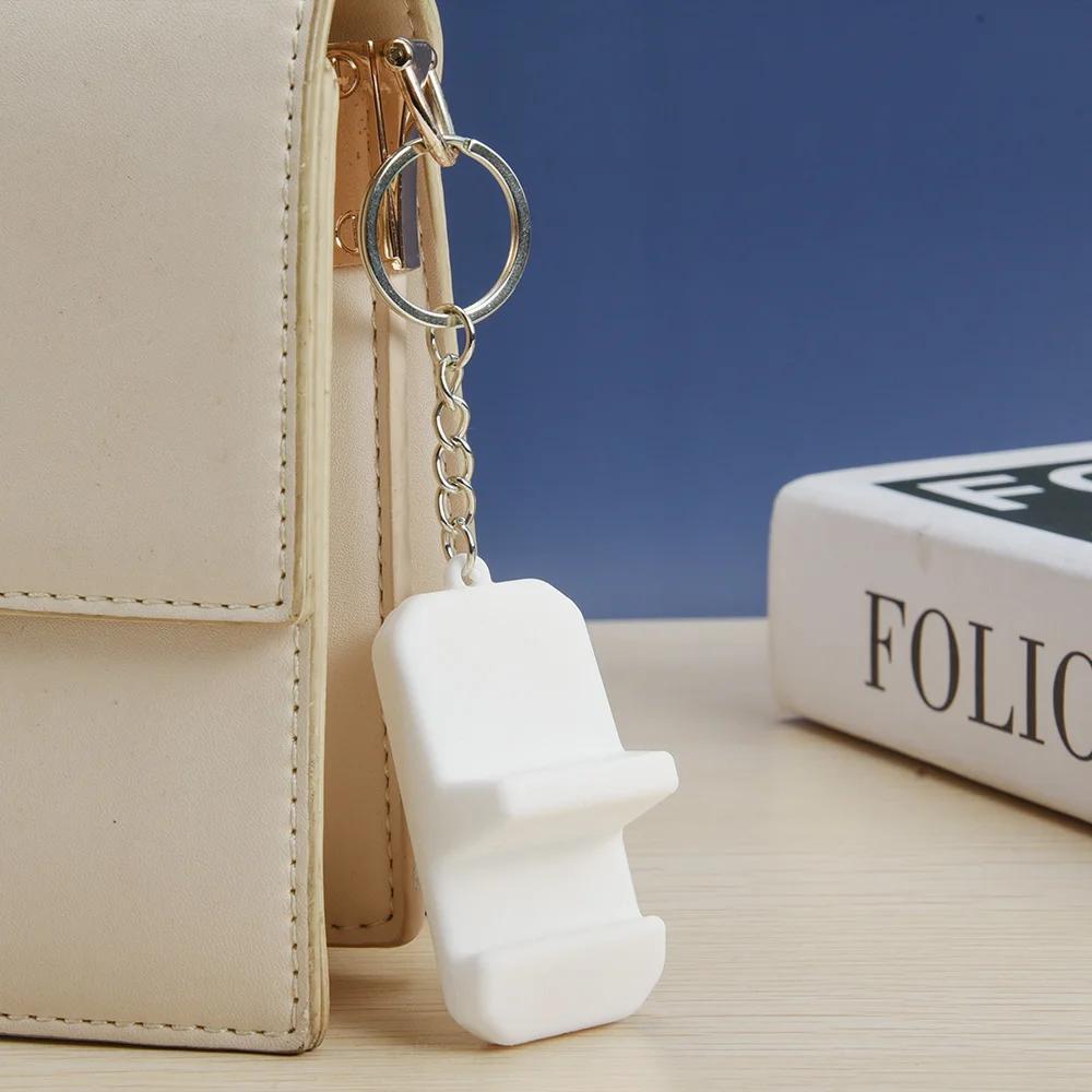 Portable Keychain Pendant Mobile Phone Holder Stand Creative Keyring Lightweight Mini Desk Cellphone Support For iPhone Samsung