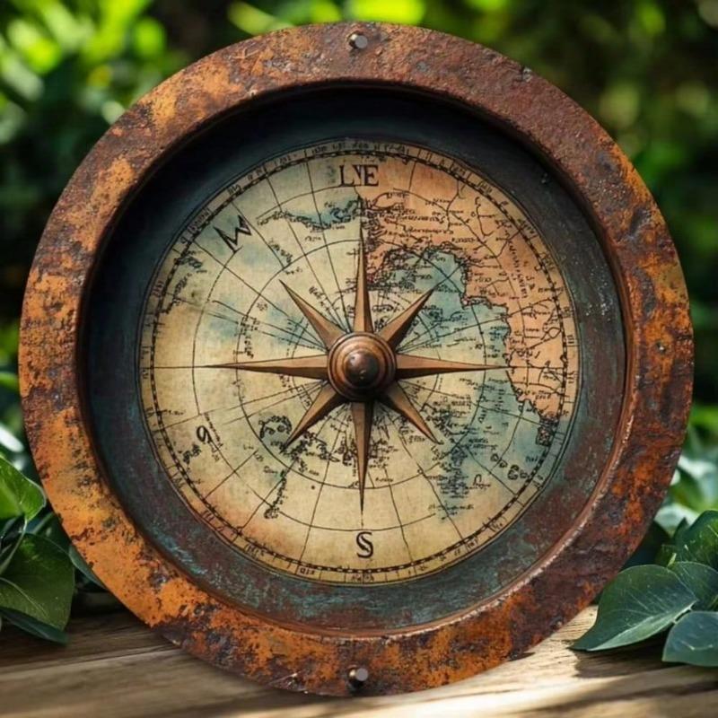Vintage World Map Metal Wall Art 8x8 Inch Aluminum Sign Home Decor Valentine Gift