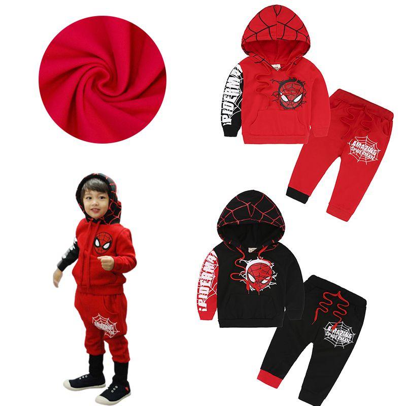 Stylish Kids Spiderman Long Sleeve Tracksuit Hooded Clothes Outfits
