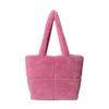 Fluffy Plush Women Underarm Bag Lambswool Large Tote Bag Solid Color Shopper Armpit Bag Ladies High Capacity Square Shoulder Bag