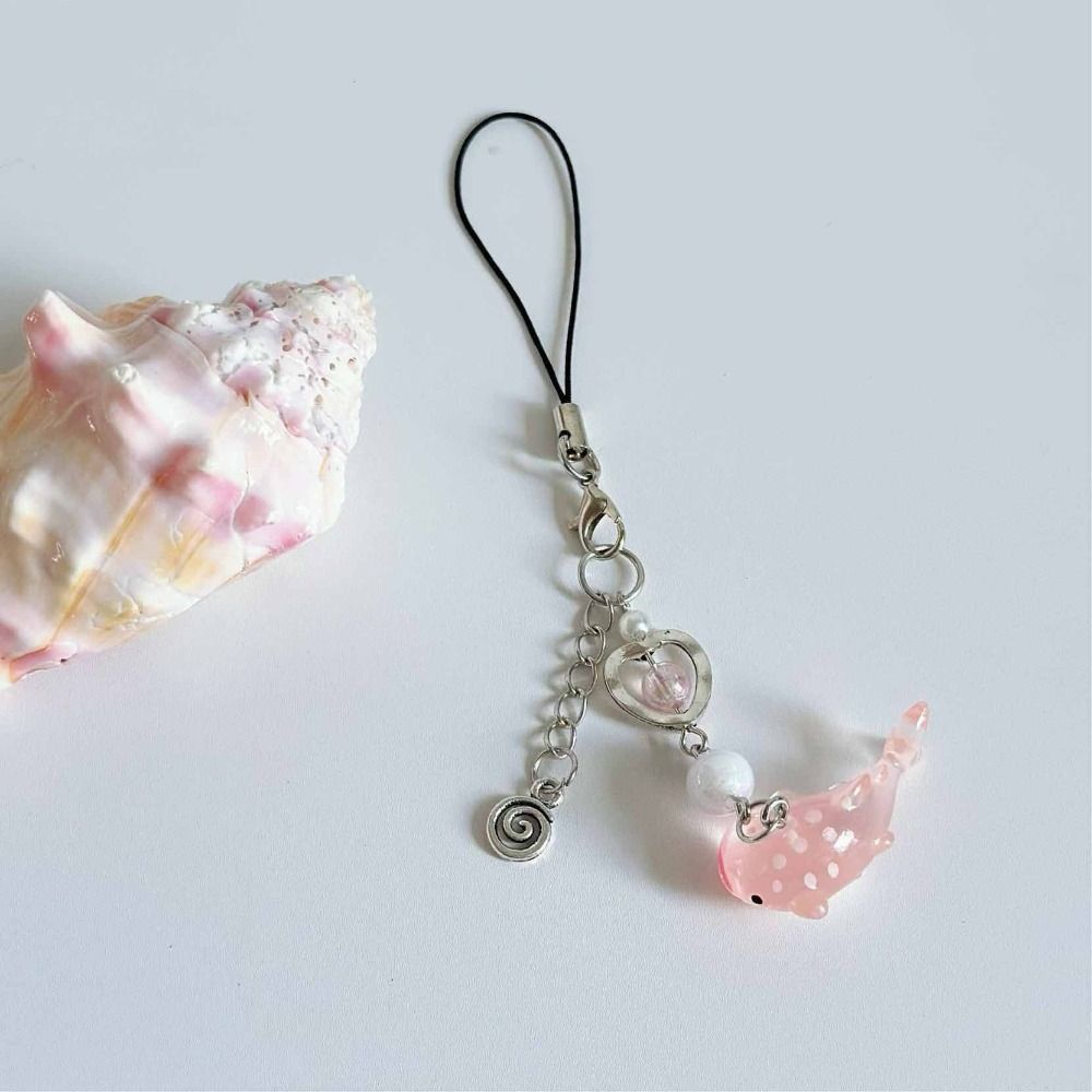 Marine Animal Phone Chain Beaded Phone Lanyard Sweet Girl Cellphone Strap Bag Keychain