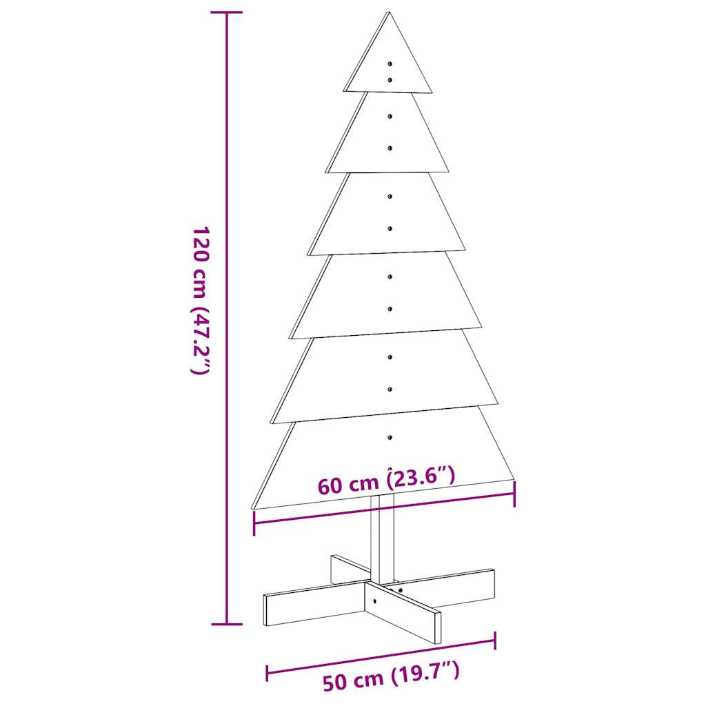 Christmas Tree for Decorating White 120 cm Solid Pine Wood