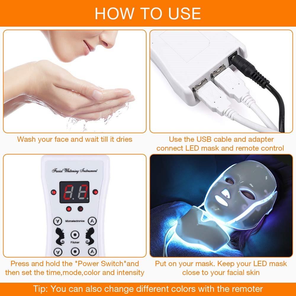 Seven-Color LED Neck Mask: Acne Removal & Skin Rejuvenation Therapy Device