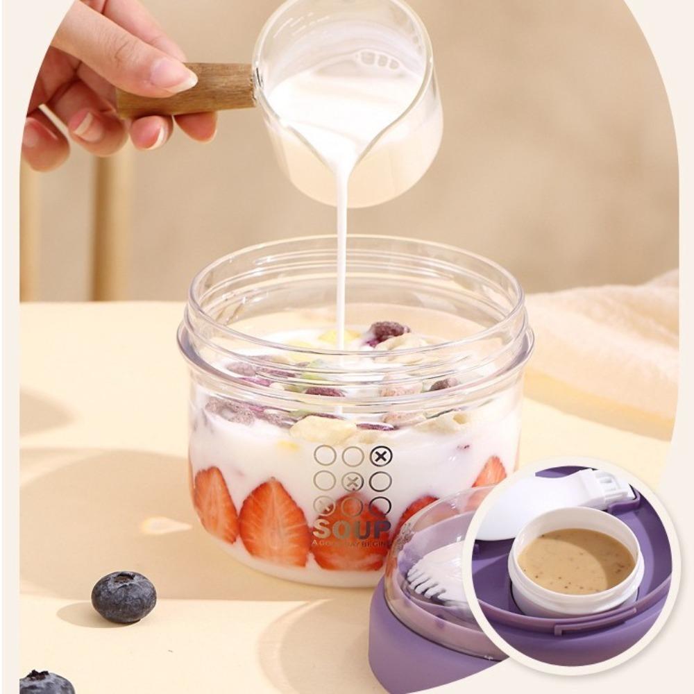 650ml Salad Containers Portable Overnight Oatmeal Cup Reusable Yogurt Cups  for Meal Prep