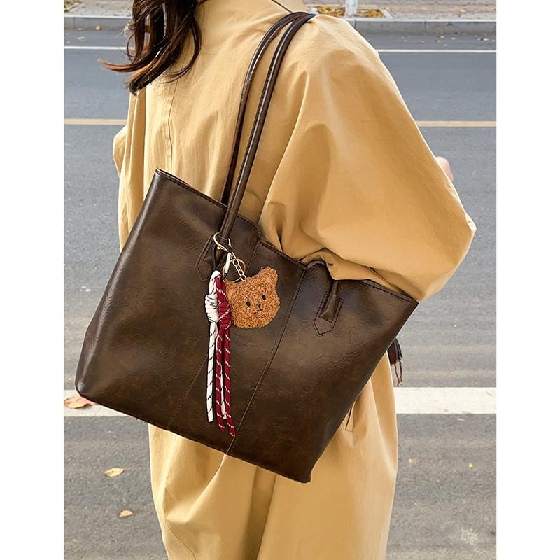 Casual Pu Tote Bag With Top Zipper And Inner Phone Pocket For Women