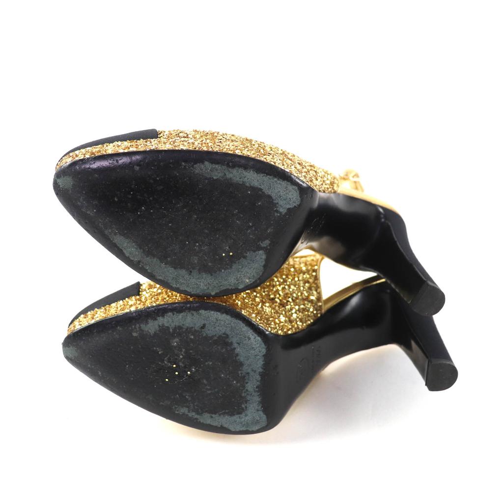 Very Good CHANEL pumps gold Women 36.5 G37586 Used