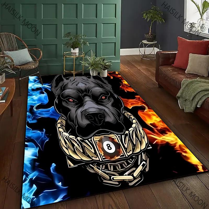 Nový ! APBT Americký Bully Pitbull Psi Tištěný Koberec, Obývací Pokoj Ložnice Kancelář Velkoplošné Koberce, Protiskluzová Strojově Pratelná Podložka