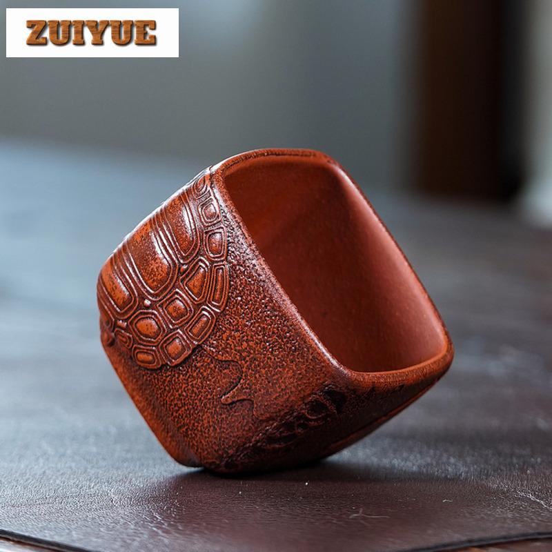 170ml Yixing Zisha Turtle Shell Teacup Elegant Tea Bowl Single Cups Tea-tasting Meditation Cup Chazhan Master Cups Tea Services