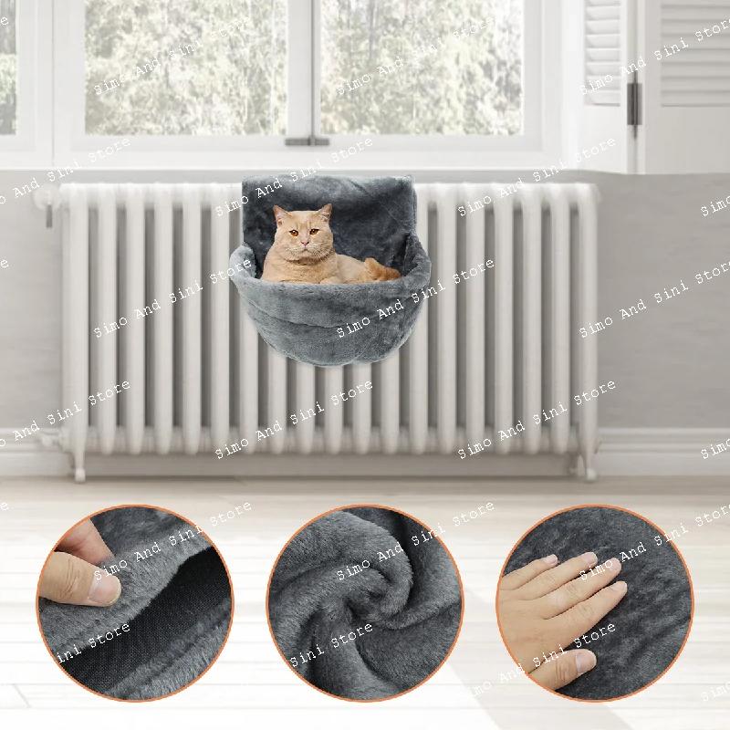 hanging bed radiator bed removable hammock pet beds with metal frame luxury warm fleece basket for cats accessories