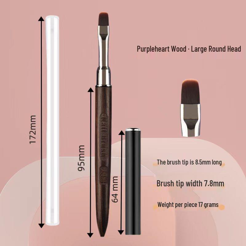 Japanese Sandalwood Nail Art Brush Set: Includes Round, Square, Triangle Brushes & Gel Brush, Ideal for Nail Salons