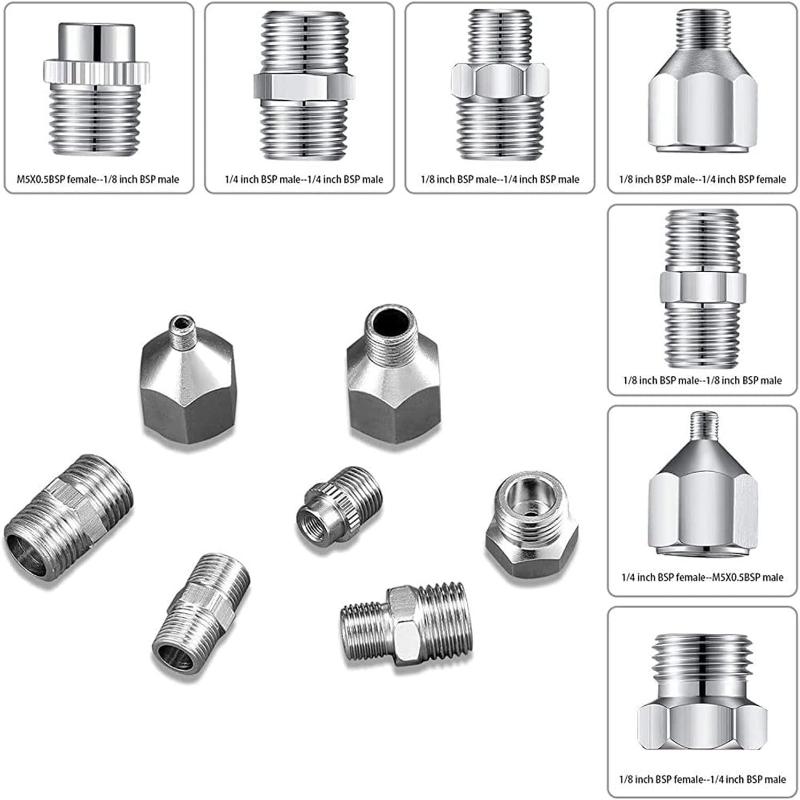 1Pc Airbrush Adaptor Fitting Accessories Replacement Part Coupling Connector Tool For Compressor And Air Brush Hose