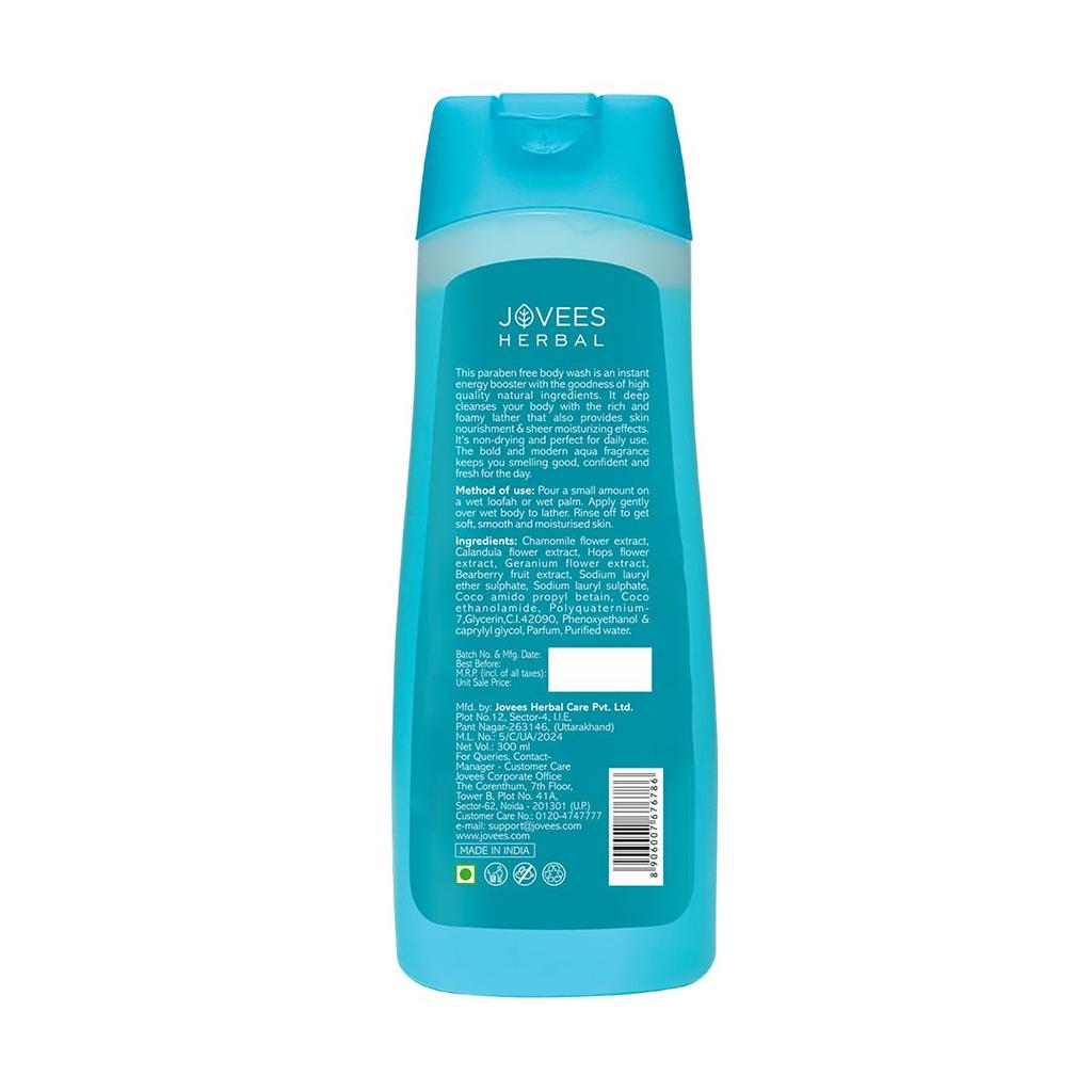 Jovees Herbal Aqua Body Wash 300ml Pack Of 1 For Soft Smooth Skin With Lavender Chamomile Long Lasting Fragrance