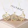 Rhinestone Heart-Shaped Mom Pendant Necklace Fashion Elegant Necklace Zircon Accessories for Women Daily Wear Mothers Day Gift