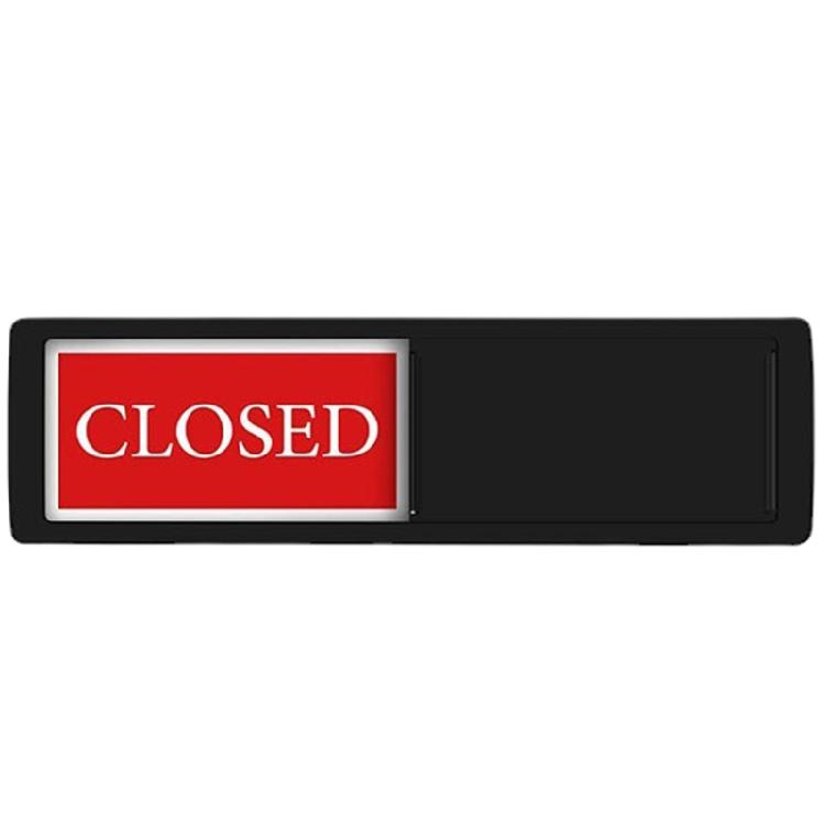 Magnetic Sliding Door Sign with Magnetic Tape, Clear Open or Closed Status чёрный