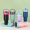Simple Portable Stainless Steel Thermos Cup Large Capacity Double Vacuum Ice Bullock Cup with Straw Double Drinking Cup