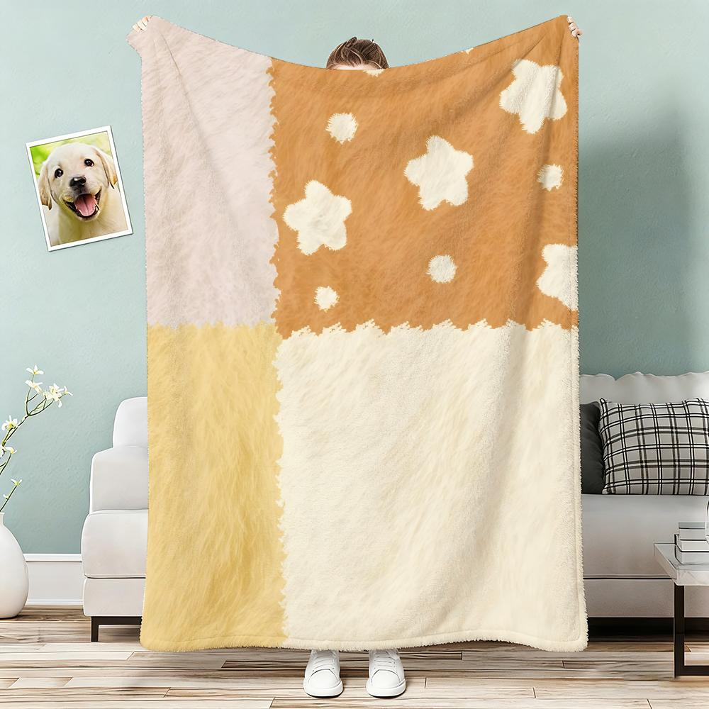 Aesthetic Colorful Fun Collages Throw Lightweight 240G Flannel Blanket Soft Skin-Friendly For Summer Cooling