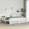 White Bed Frame with Headboard 180 x 200 cm Solid Pine Wood