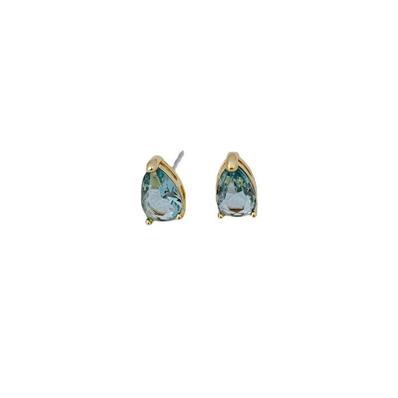 Elegant Teardrop Zircon Stud Earrings - Sleek Design