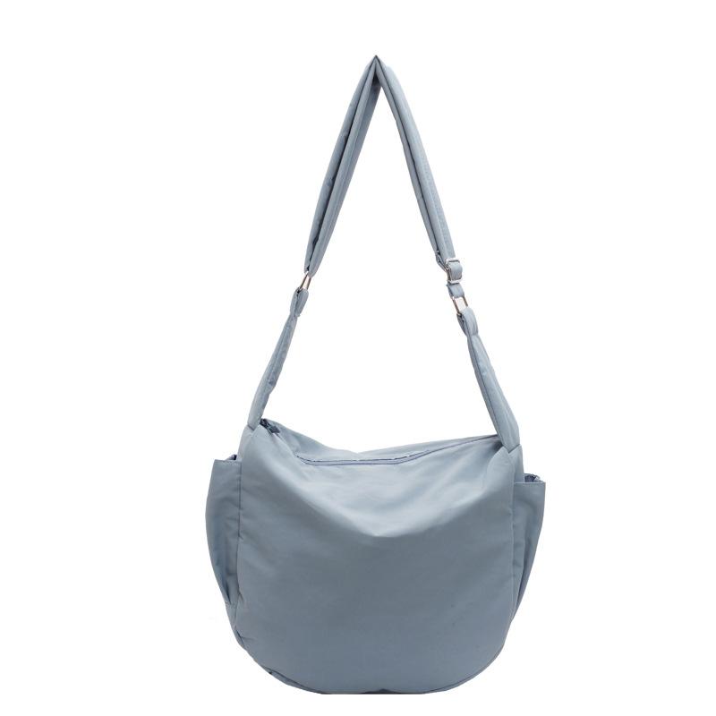 Commuter Shoulder Bag Large Capacity Wide Shoulder Strap Waterproof Nylon Fabric Bag Crossbody Bag Work Dumpling Bag