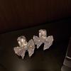 Elegent Luxury Bowknot Zircon Stud Earrings For Women Korean Rhinestone Crystal Earrings for Lady Jewelry Ladies Gift Party