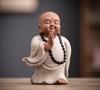Ceramics Meditation Little Monk Statue- Chinese Characteristic Decorative Home, Room, Office Decoration Buddhist Gift