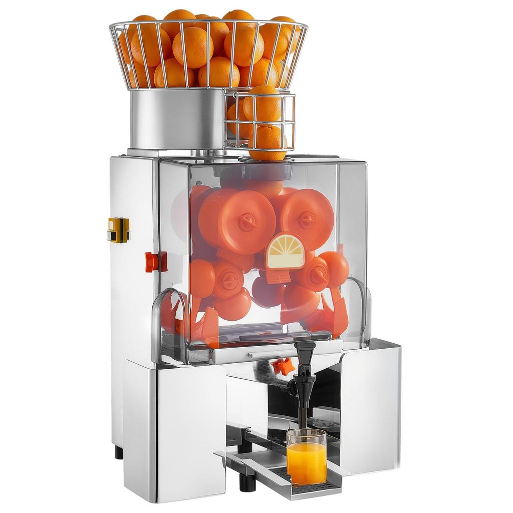 Commercial Orange Juicer Machine, 120W Electric Automatic Orange Squeezer, Lemon Citrus Pomegranates Extractor for 20 per Minute, Stainless Steel,