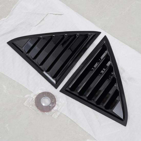 Side Window Louvers Air Vent Shades Cover Trim Gloss Black For 11+ Chrysler 300