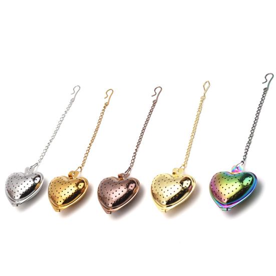 Tea Strainer Heart Shape Rust-free 304 Stainless Steel Rapid-penetration Tea Infuser for Mug