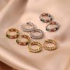 French Inlaid Colored Diamond Earrings, Niche Design, High Sense of Fashion, Personality, Simple and Versatile Temperament Earrings Women