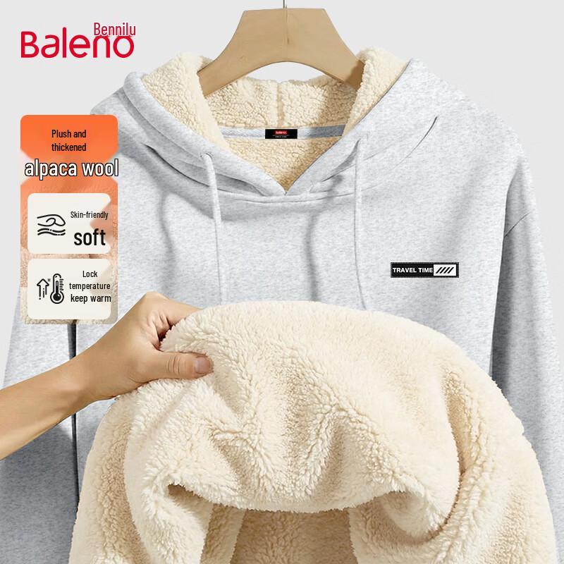 Baleno Men's Heavyweight Fleece Lined Hooded Sweatshirt