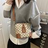 Popular Bags Women's Bags New Trendy Fashion Autumn and Winter Broadband Messenger Bags Checkered Retro Bucket Bags