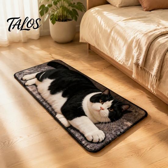 Non-slip Backing Carpet Cute Cat Shape Bathroom Rug, 3D Simulation Modeling, Soft Imitation Cashmere Rug Absorbent Floor Mat, Decorative Mat for Home