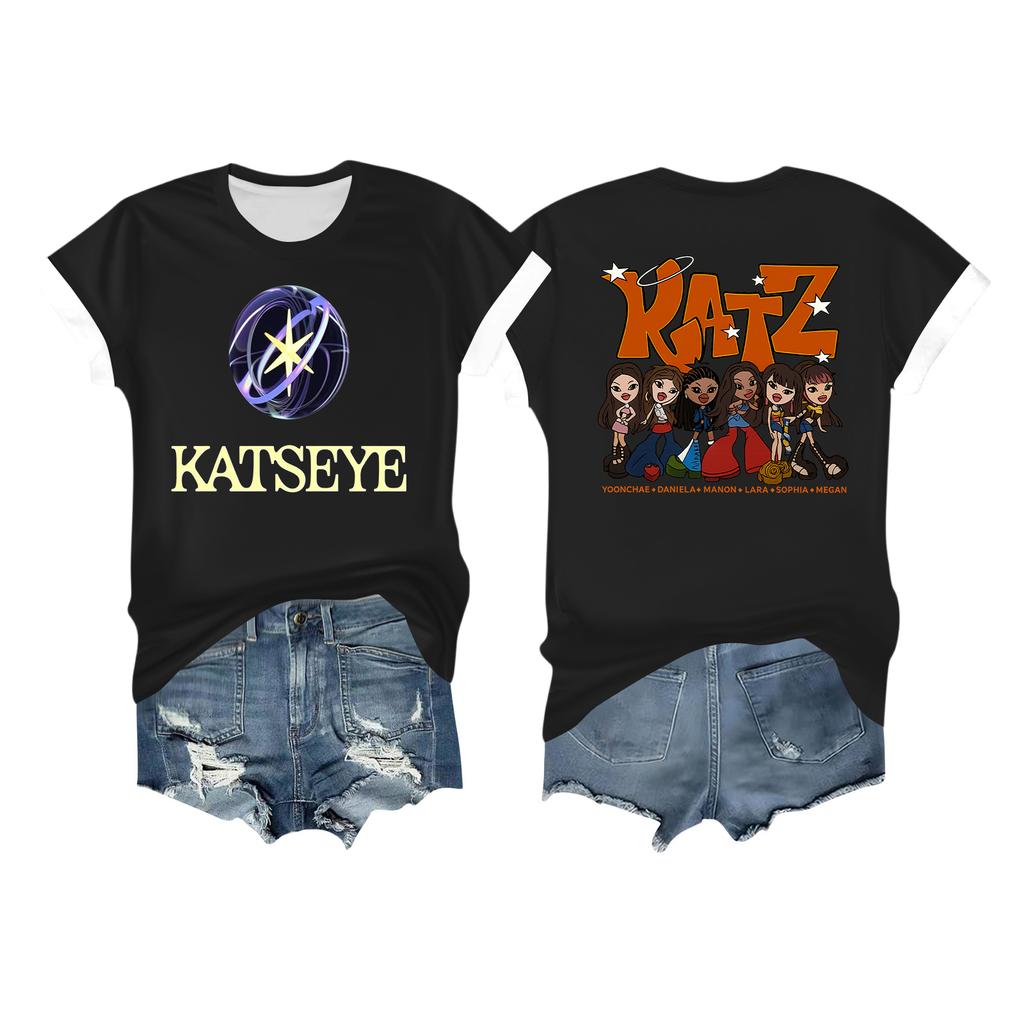 Women's Casual Printed T-shirt Round Neck Pullover Short Sleeve Top